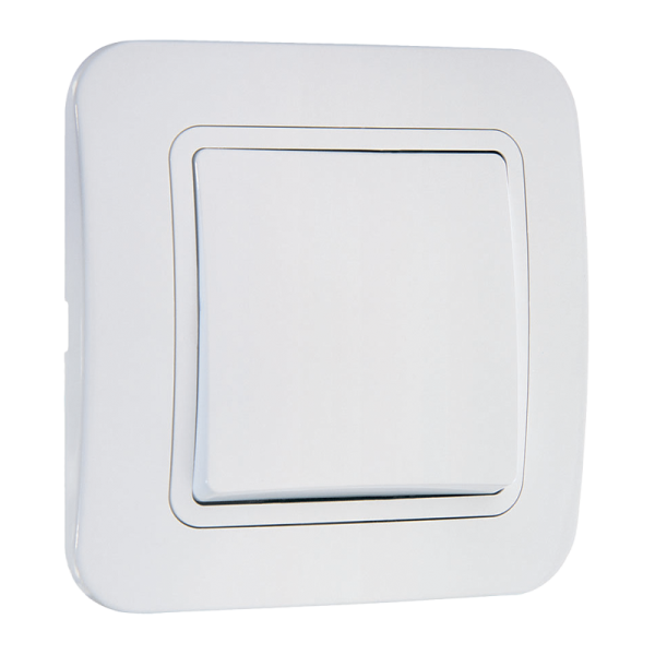 Выключатель Makel Lillium 1-клав.10A пластик белый 70001 (1/12)