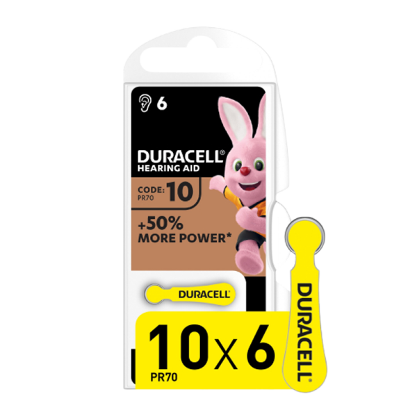 Батарейка Duracell ZA10 BL6 Zinc Air 1.45V (6/60/600)