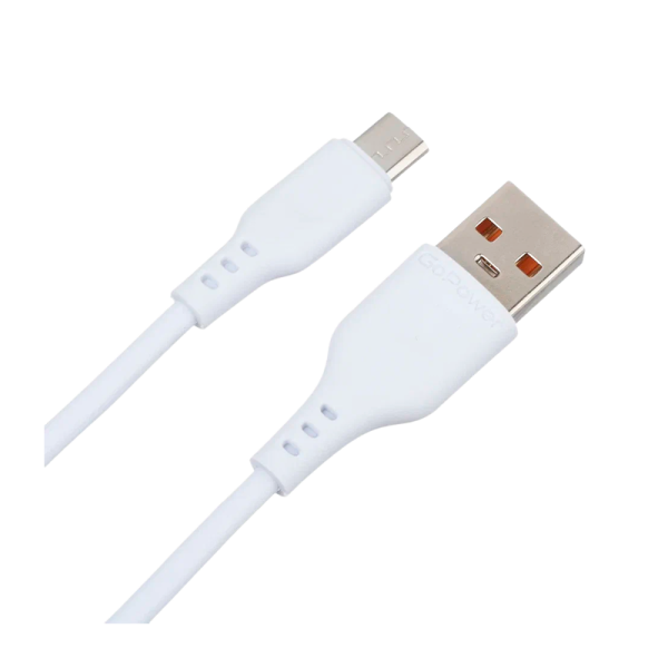 Кабель GoPower GP01M USB (m)-microUSB (m) 1.0м 2.4A ПВХ белый (1/200/800)