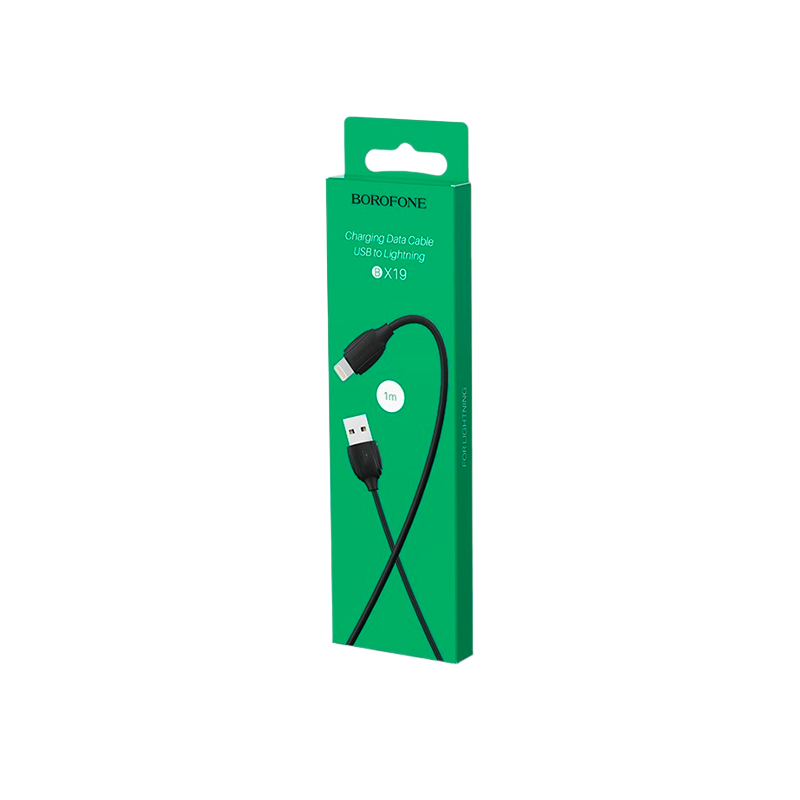 Кабель Borofone BX19 USB (m)-Lightning (m) 1.0м 2.4A ПВХ черный (1/648)