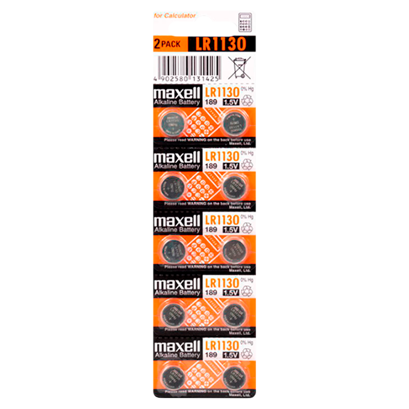 Батарейка Maxell G10/LR1130/LR54/389A/189 BL10 Alkaline 1.5V (10/200/3600/7200)