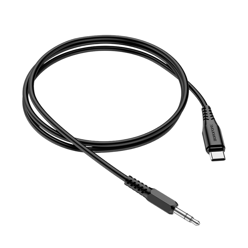 Кабель AUX Borofone BL18 Jack 3.5mm (m)-Type-C (m) 1.0м силикон черный (1/63/252)