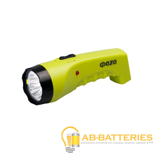 Фонарь туристический Фаzа AccuF2-L04 4LED от аккумулятора прямая подзарядка зеленый (1/20)