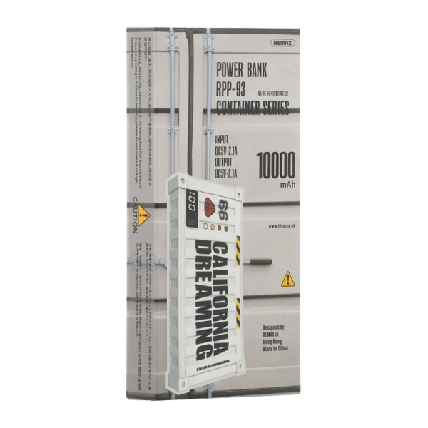 Внешний аккумулятор Remax RPP-93 Container 10000mAh 2.1A 2USB белый (1/60)