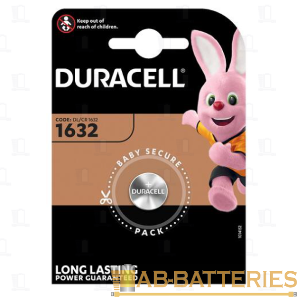 Батарейка Duracell CR1632 BL1 Lithium 3V (1/10/100)