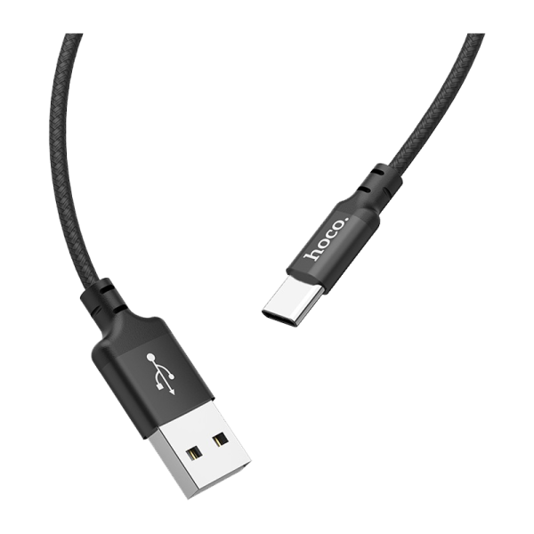 Кабель HOCO X14 USB (m)-Type-C (m) 1.0м 2.0A нейлон черный (1/33/330)
