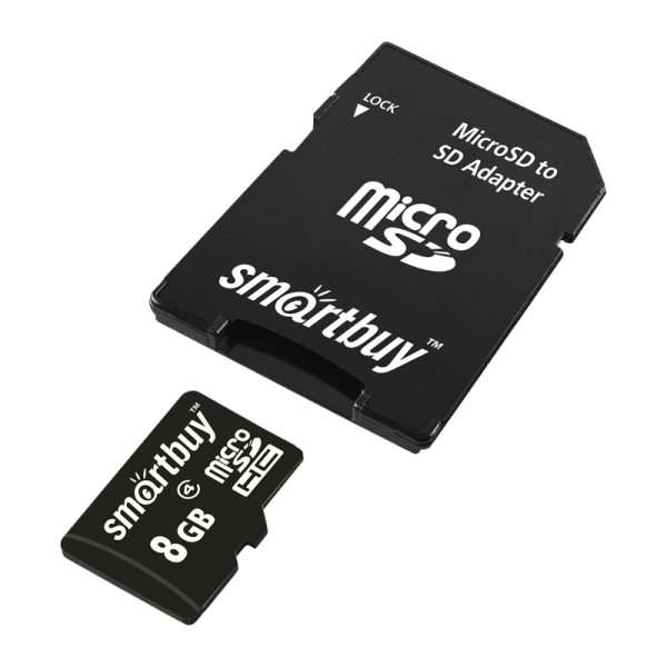 Карта памяти microSD Smartbuy 8GB Class10 10 МБ/сек без адаптера