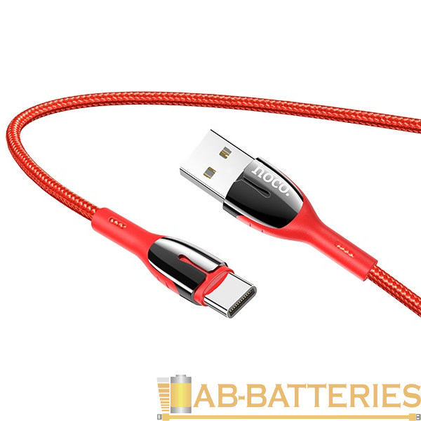 Кабель HOCO U89 USB (m)-microUSB (m) 1.2м 2.4A ткань красный (1/22/220)