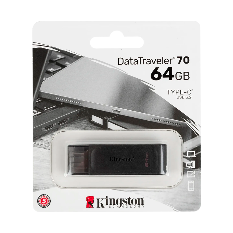 Флеш-накопитель Kingston DataTraveler 70 64GB USB3.0 пластик черный