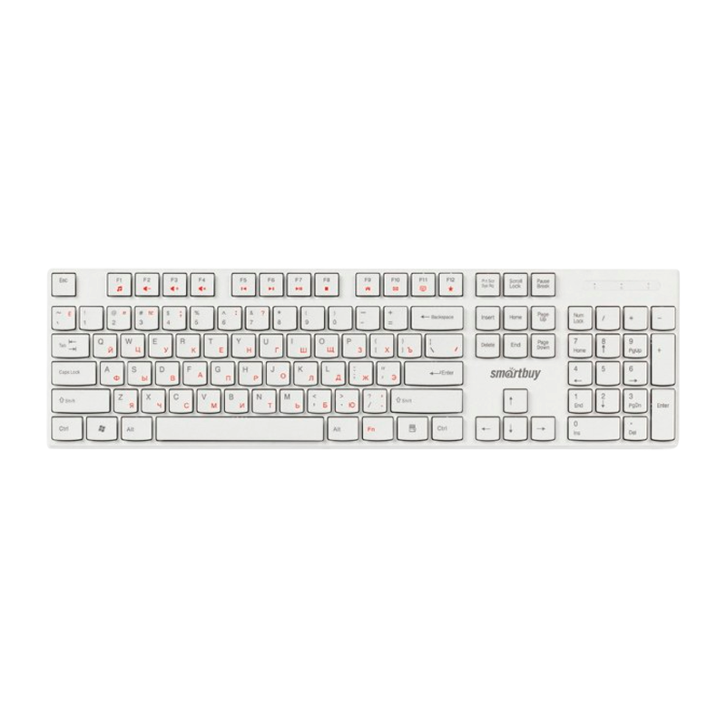 Клавиатура проводная Smartbuy 238 ONE классическая USB 1.5м мультимед. белый (1/20)