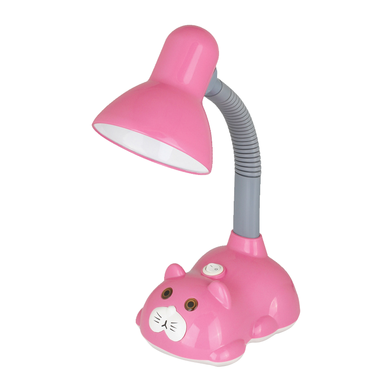Светильник настольный Camelion KD-385 КОТ 40W 230V E27 на основании розовый (1/16)