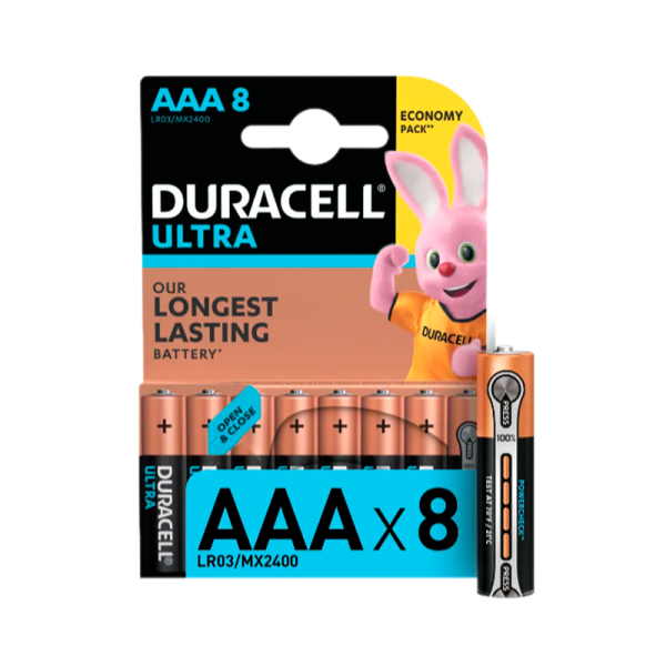Батарейка Duracell ULTRA POWER LR03 AAA BL8 Alkaline 1.5V (8/80/60480)