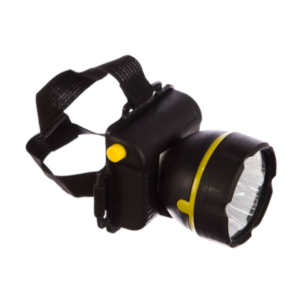 Фонарь налобный Ultraflash 909 1.5W 5LED от батареек черный (1/100)
