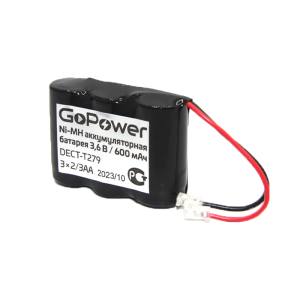 Аккумулятор для радиотелефонов GoPower T279 PC1 NI-MH 600mAh (1/15/180)