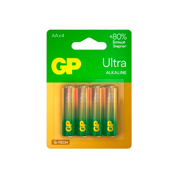 Батарейка GP ULTRA G-Tech LR6 AA BL4 Alkaline 1.5V (4/40/160) R