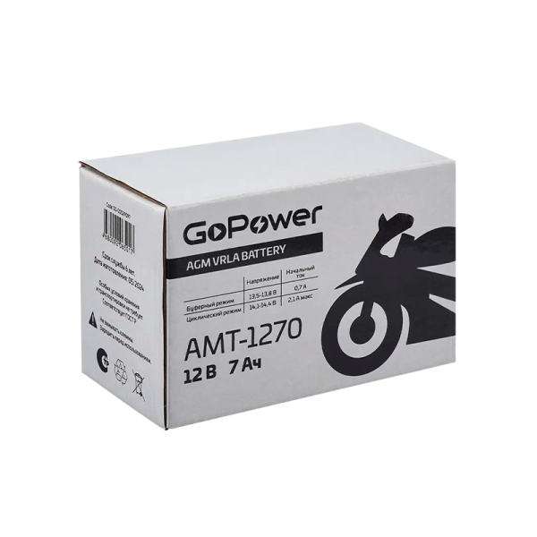 Аккумулятор для мототехники GoPower 12V 7Ah
