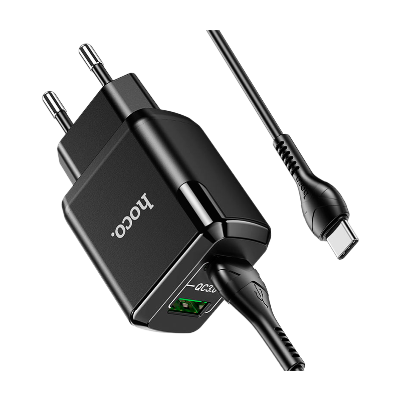 Сетевое З/У HOCO N6 2USB 3.0A QC3.0 черный (1/12/120)