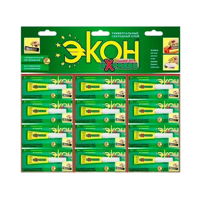 Супер-клей Экон EXPRESS 3г универсальный BL12 (12/288)