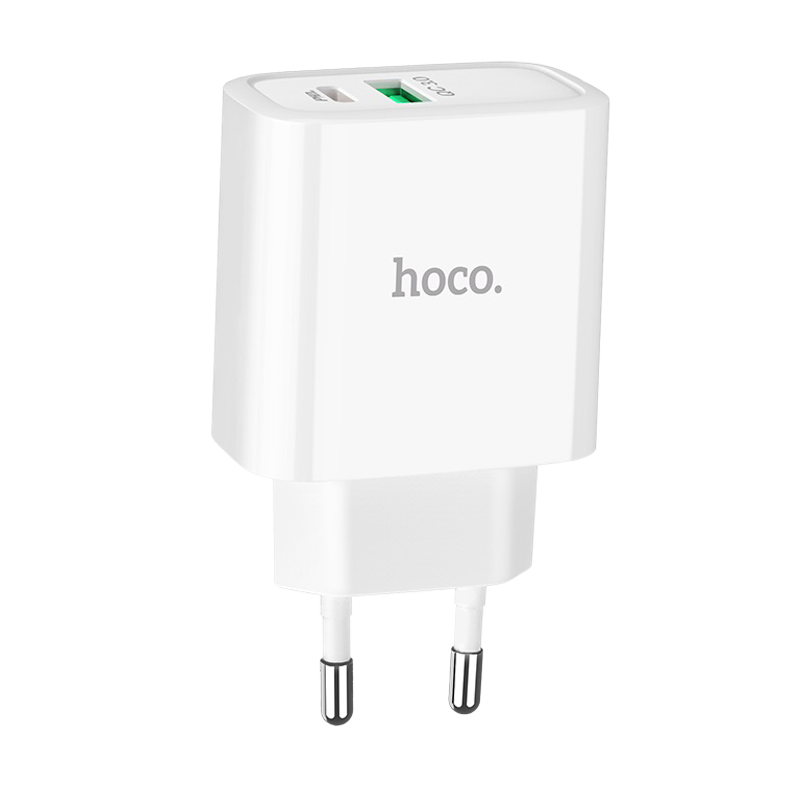 Сетевое З/У HOCO C57A 1USB/Type-C 3.0A QC3.0 белый (1/12/120)