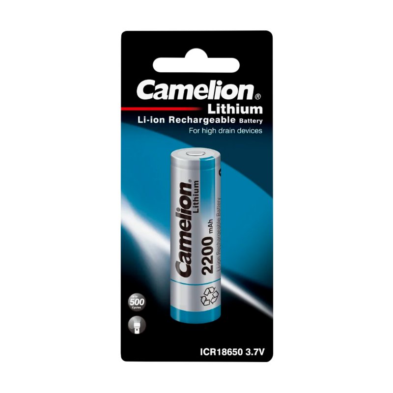 Аккумулятор Li-ion Camelion 18650 BL1 2200mAh без защиты (1/24/216)