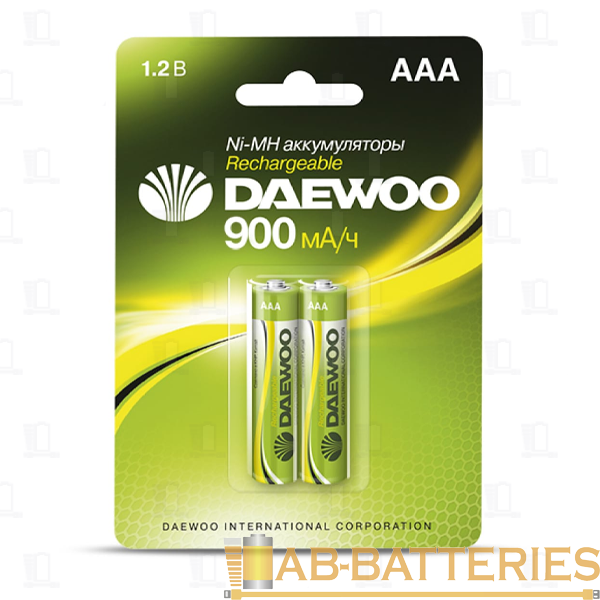 Аккумулятор бытовой Daewoo HR03 AAA BL2 NI-MH 900mAh (2/20/100)