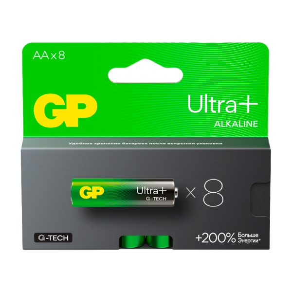Батарейка GP ULTRA PLUS G-tech LR6 AA BL8 Alkaline 1.5V (8/96/768)
