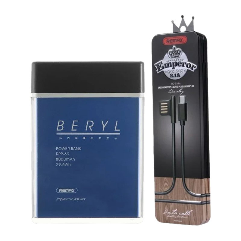 Внешний аккумулятор Remax RPP-69 Beryl 8000mAh 2.0A 2USB синий
