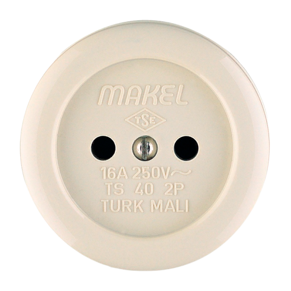 Розетка накладная Makel 1гн. Б/З 16012 (1/25)