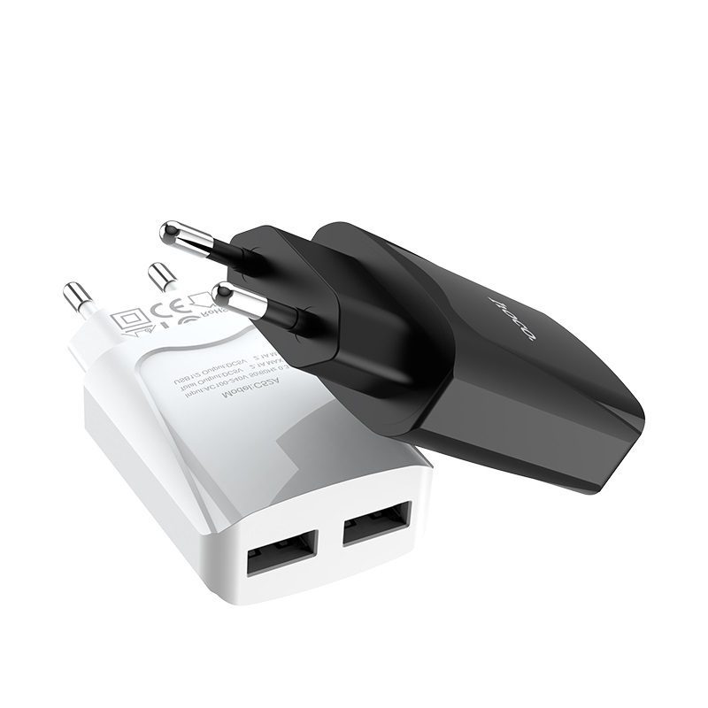 Сетевое З/У HOCO C52A 2USB 2.1A черный (1/21/126)