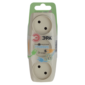 Разветвитель ЭРА SP 3р.Б/З 16A бежевый (1/10/60)