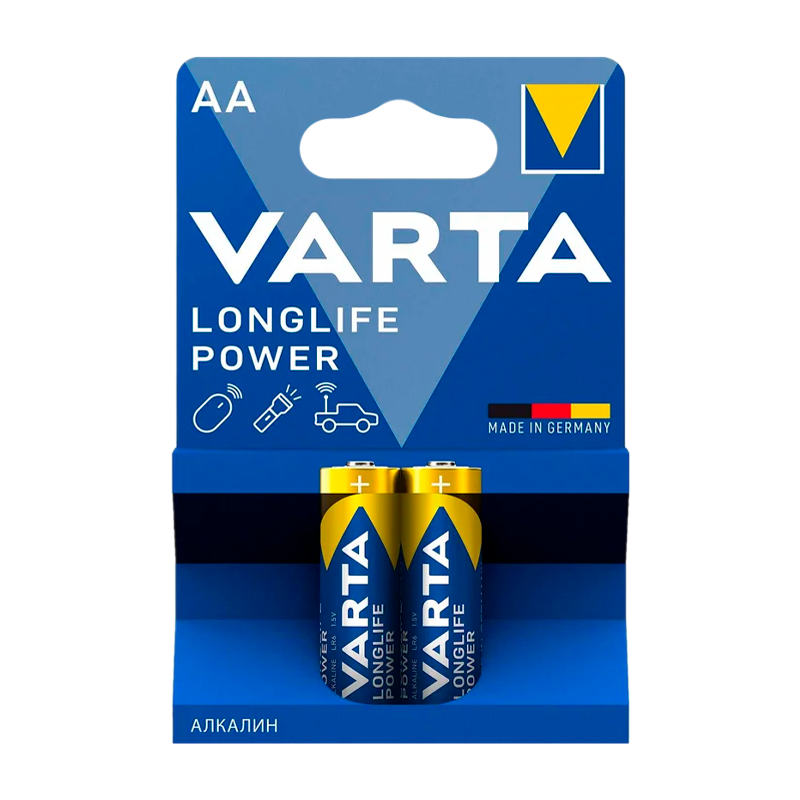 Батарейка Varta LONGLIFE POWER (HIGH ENERGY) LR6 AA BL2 Alkaline 1.5V (4906) (2/40/200)