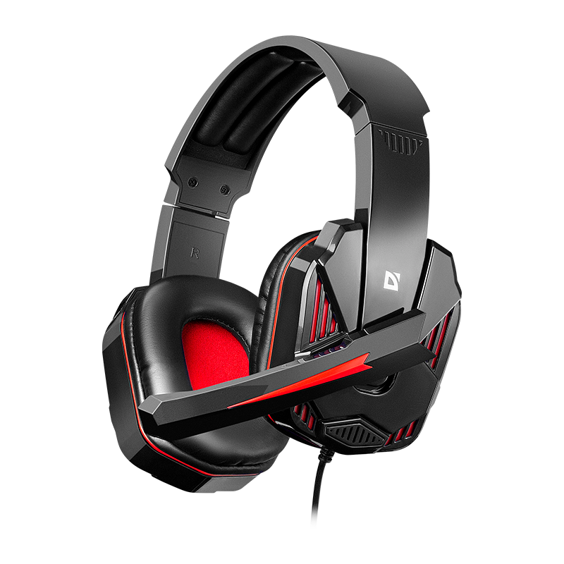 Наушники полноразмерные Defender G-260 Warhead с микр. игровые черный красный (1/20)