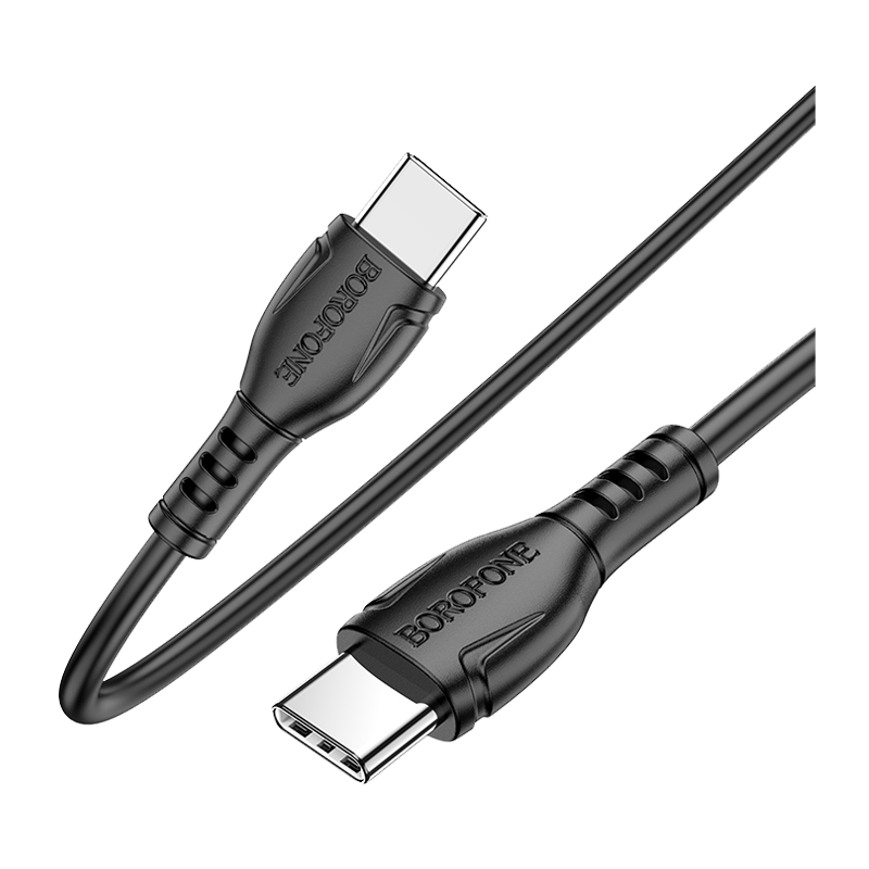 Кабель Borofone BX51 Type-C (m)-Type-C (m) 1.0м 3.0A 60W ПВХ черный (1/360)