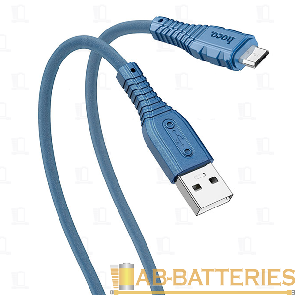 Кабель HOCO X67 USB (m)-microUSB (m) 1.0м 2.4A силикон синий (1/31/310)