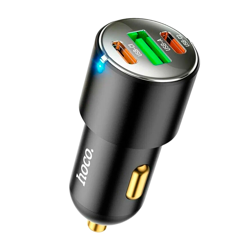 Автомобильное З/У HOCO NZ6 1USB/2Type-C 3.0A 45W PD3.0 черный (1/12/120)