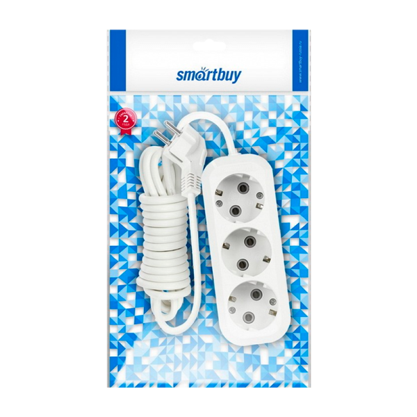 Удлинитель Smartbuy 3р.С/З 16A 1.5м белый (1/40)