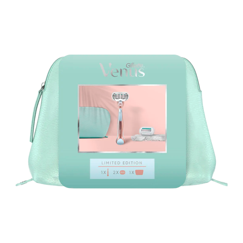 Набор Gillette Venus Rosegold Бритва с 2 сменными кассетами + косметичка