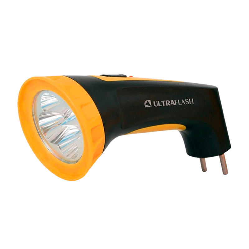 Фонарь туристический Ultraflash LED3804M 0.32W 4LED от аккумулятора прямая подзарядка черный желтый
