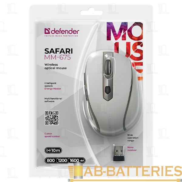 Мышь беспроводная Defender MM-675 Safari классическая USB бежевый (1/40)