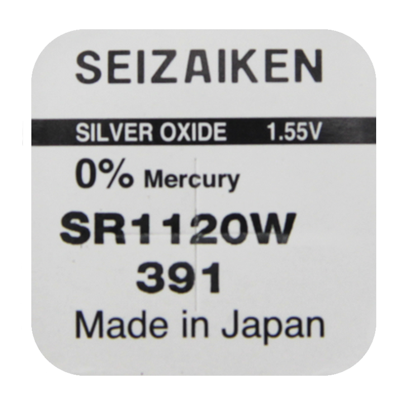 Батарейка SEIZAIKEN 391 (SR1120W) Silver Oxide 1.55V (1/10/100/1000)