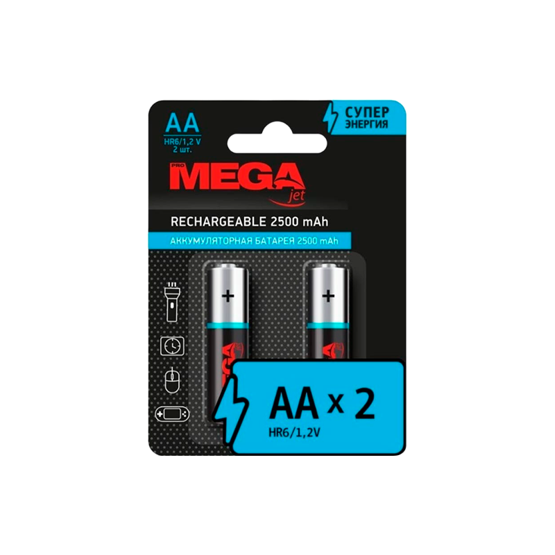 Аккумулятор предзаряженный RTU Promega HR6 AA BL2 NI-MH 2500mAh (2/24/384)