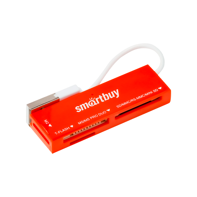 Картридер Smartbuy 717 USB2.0 SD/microSD/MS/M2 красный
