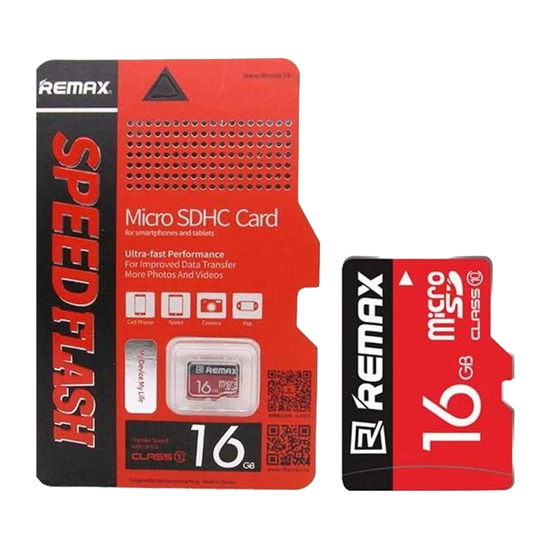 Карта памяти REMAX TF card 3.0 MicroSD class 10 16GB Красный