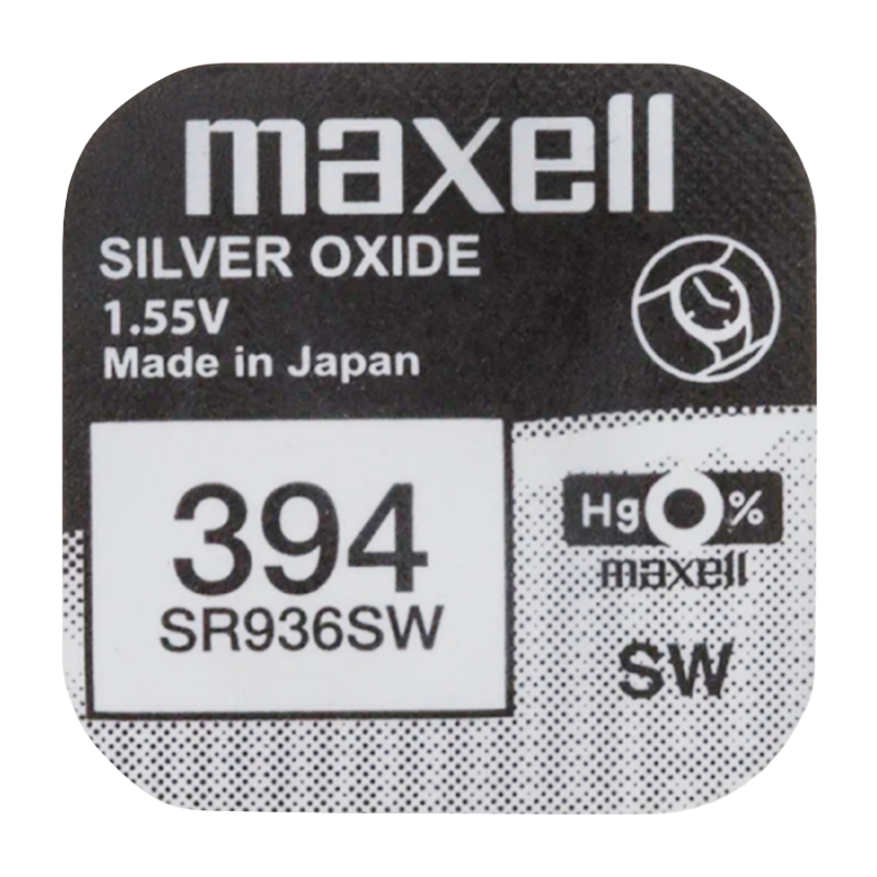 Батарейка Maxell 380/394 BL1 Silver Oxide 1.55V 0%Hg (1/10/100)