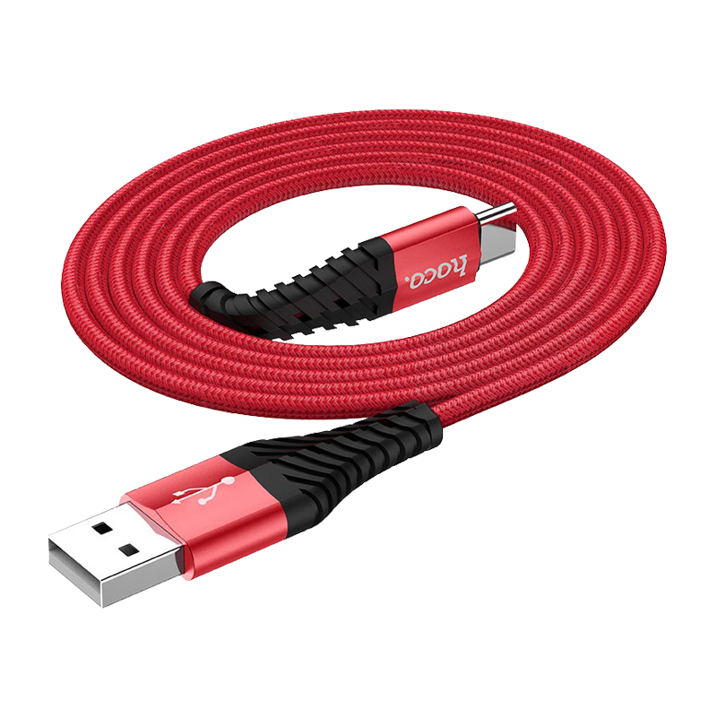 Кабель HOCO X38 USB (m)-Type-C (m) 1.0м 2.4A нейлон красный (1/30/300)