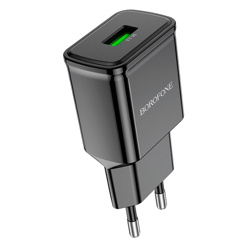 Сетевое З/У Borofone BA59A 1USB 2.4A QC3.0 черный (1/35/140)
