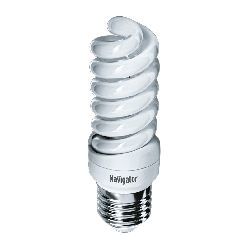 Лампа люминесцентная Navigator SF10 E27 15W 2700К 220-240V спираль (1/12/108)