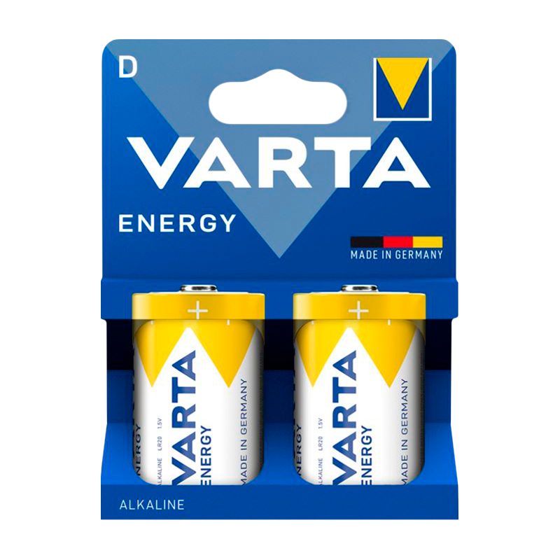 Батарейка Varta ENERGY LR20 D BL2 Alkaline 1.5V (4120) (2/20/100)