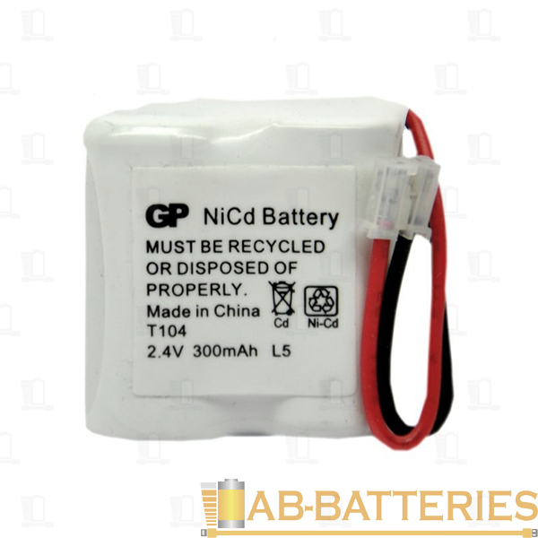 Аккумулятор для радиотелефонов GP T104 BL1 NI-CD 300mAh (1/10/100)