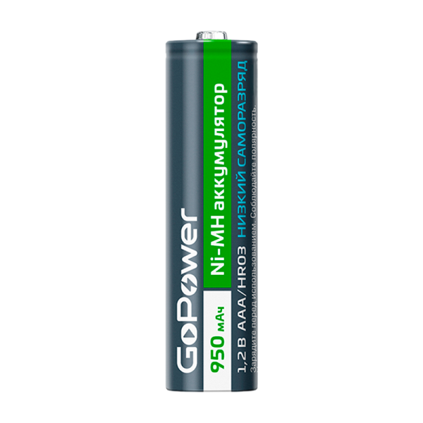 Аккумулятор предзаряженный RTU GoPower HR03 AAA BL2 NI-MH 950mAh (2/20/320)